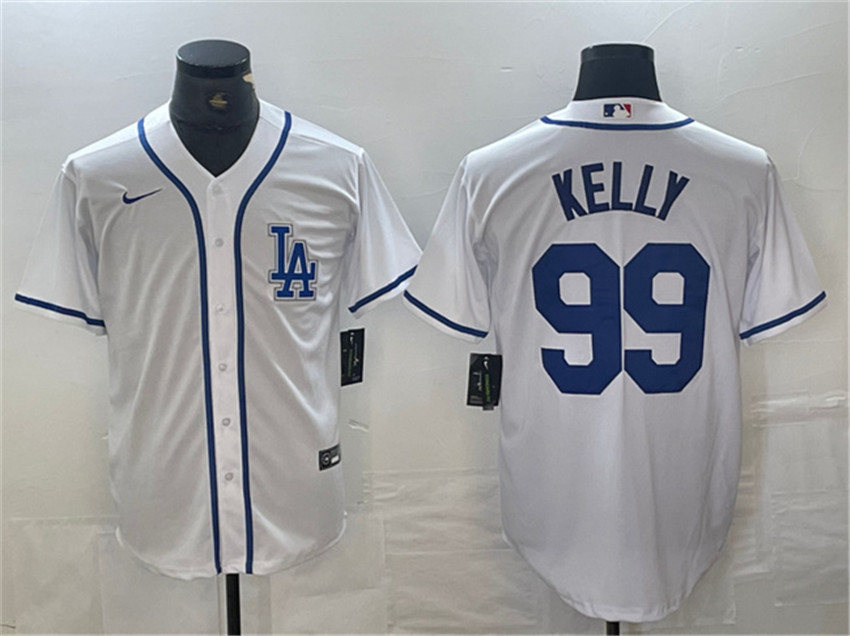 Men's White Los Angeles Dodgers #99 Joe Kelly Cool Base Stitched Baseball Jersey